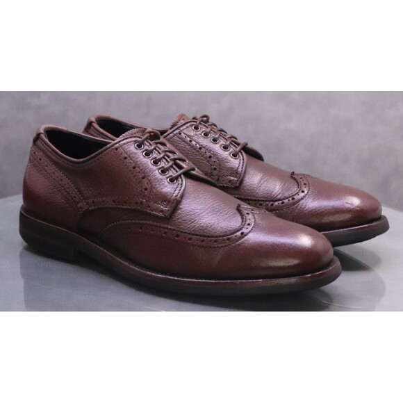 Aquatalia Carson $450 Men\'s Wingtip Oxfords Shoes Sz EU 8.5 US 9.5 Made In Italy